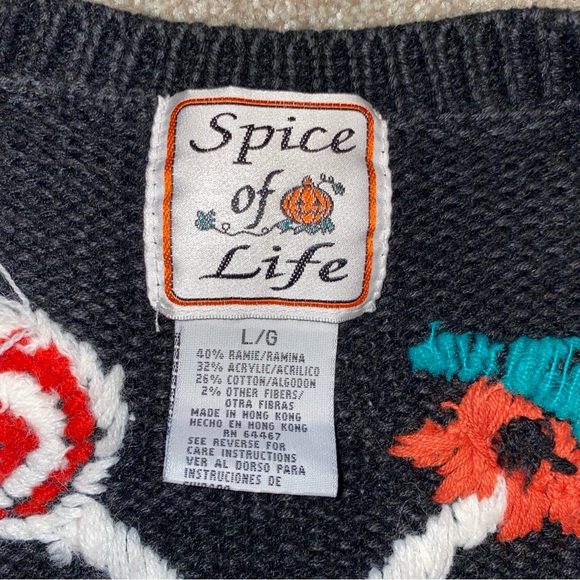 Vintage Spice Of Life Halloween Vest Woman's L Black Cat Candy Pumpkin - Picture 3 of 10
